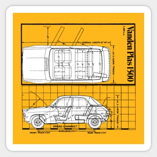 VANDEN PLAS 1500 ALLEGRO - technical data Sticker